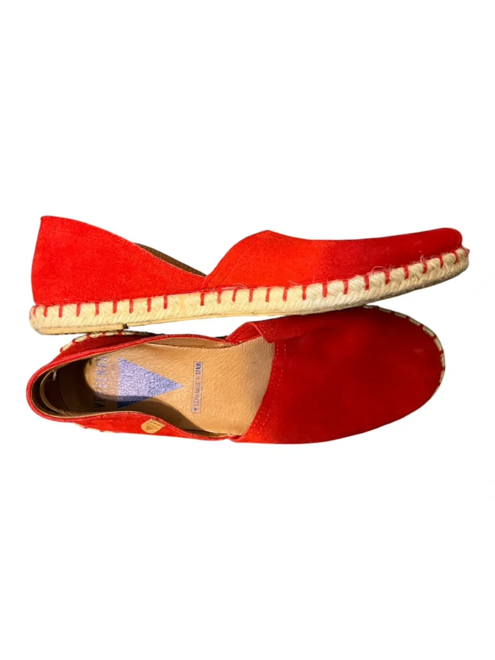 Verbenas Carmen Red Suede Espadrille Flats - Made in Spain,